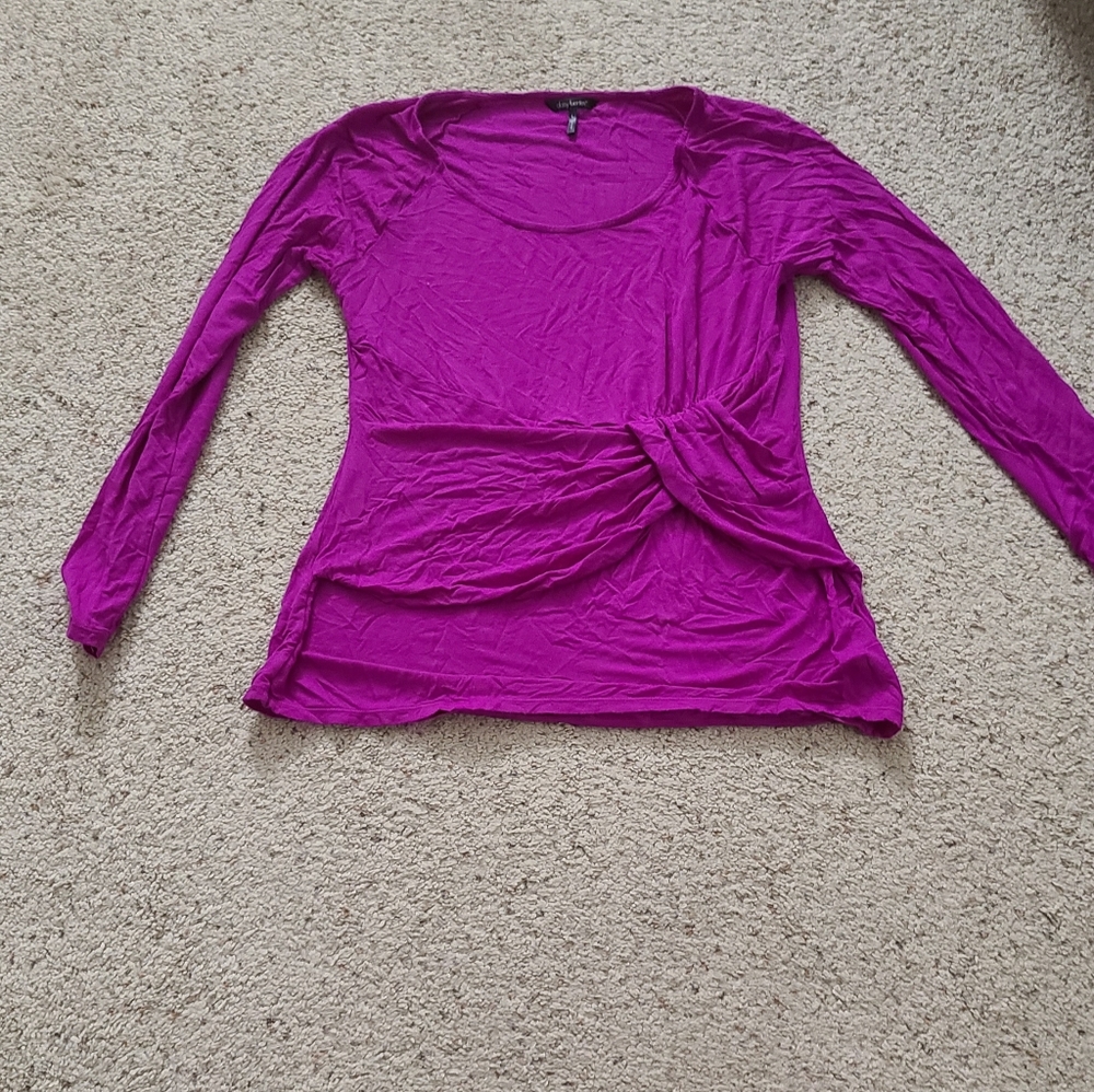 Daisy Fuentes fuchsia long sleeve blouse, L.